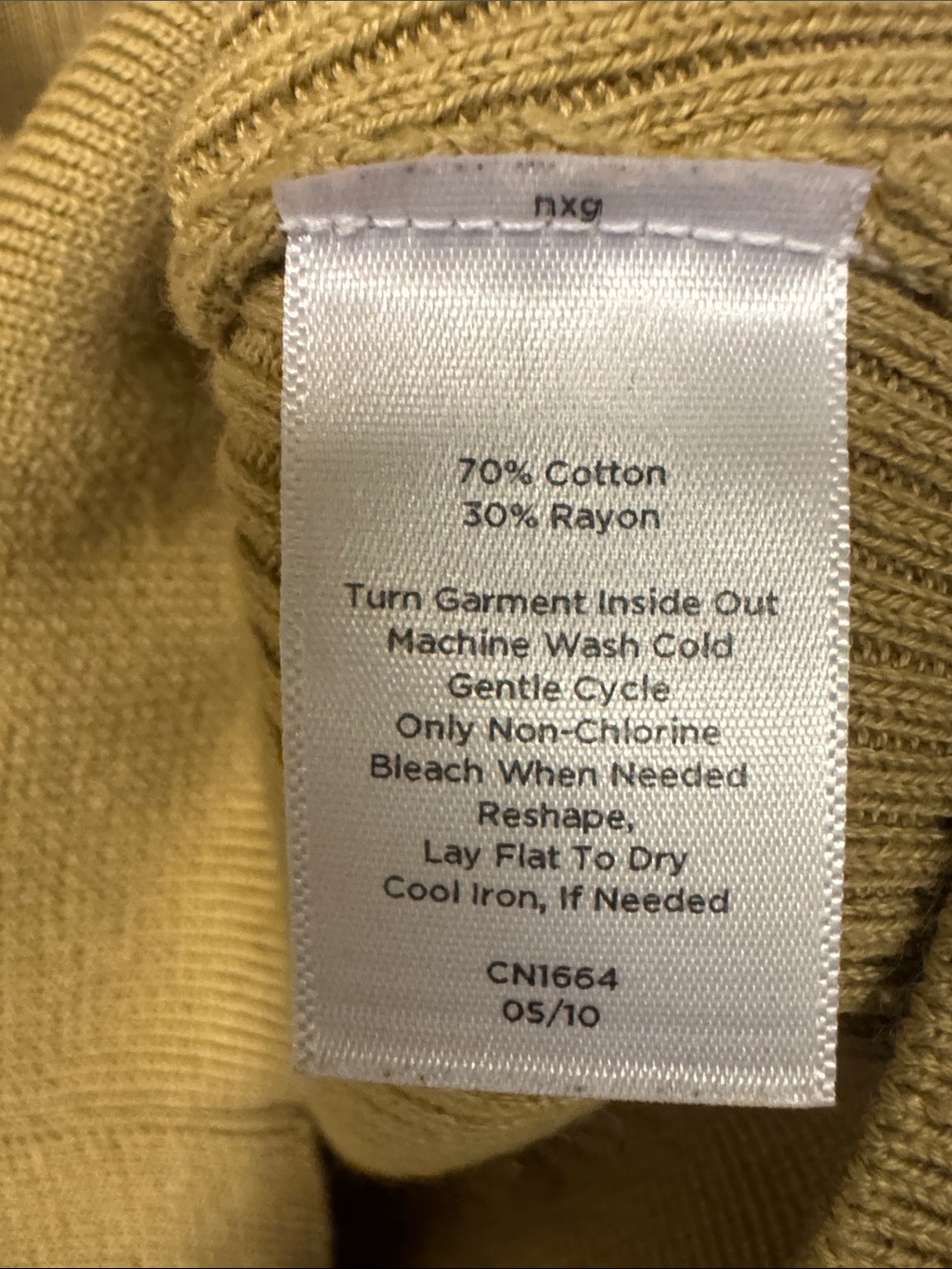 Talbots Ruffle-Trim Ribbed Cardigan in Mustard Yellow - Picture 3 of 5